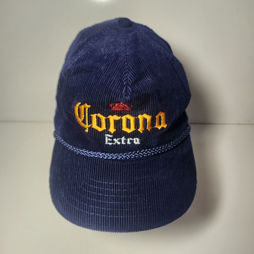 Corona Extra Navy Blue Corduroy Rope Golf Snapback Hat Cap Embroidered